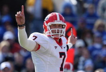 LEXINGTON, KY - NOVEMBER 8:  Matthew Stafford #7 of the Georgia Bulldogs stands under center during the game against the Kentucky Wildcats at Commonwealth Stadium on November 8, 2008 in Lexington, Kentucky. (Photo by Andy Lyons/Getty Images)