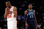 PHOENIX - FEBRUARY 15:  Kobe Bryant #24 of the Western Conference walks across the court in front of LeBron James #23 of the Eastern Conference during the 58th NBA All-Star Game, part of 2009 NBA All-Star Weekend at US Airways Center on February 15, 2009 in Phoenix, Arizona.  NOTE TO USER: User expressly acknowledges and agrees that, by downloading and or using this photograph, User is consenting to the terms and conditions of the Getty Images License Agreement.  (Photo by Kevork Djansezian/Getty Images)