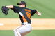 JUPITER, FL - FEBRUARY 27: Jake Arrieta #80 of the Baltimore Orioles pitches against the Florida Marlins during a spring training game at Roger Dean Stadium on February 27, 2009 in Jupiter, Florida. (Photo by Rob Tringali/Getty Images)