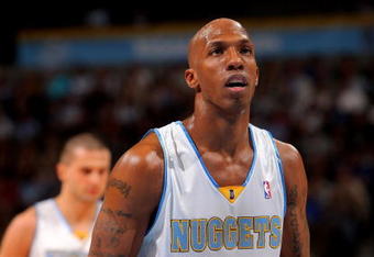 DENVER - MARCH 05:  Chauncey Billups #7 of the Denver Nuggets takes a free throw against the Portland Trail Blazers during NBA action at the Pepsi Center on March 5, 2009 in Denver, Colorado. The Nuggets defeated the Trail Blazers 106-90. NOTE TO USER: User expressly acknowledges and agrees that, by downloading and/or using this Photograph, user is consenting to the terms and conditions of the Getty Images License Agreement.  (Photo by Doug Pensinger/Getty Images)