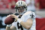 TAMPA, FL - NOVEMBER 30: Quarterback Drew Brees #9 of the New Orleans Saints warms up against the Tampa Bay Buccaneers at Raymond James Stadium on November 30, 2008 in Tampa, Florida.  (Photo by Al Messerschmidt/Getty Images) 