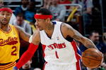 CLEVELAND - FEBRUARY 22:  Allen Iverson #1 of the Detroit Pistons moves past Mo Williams #2 of the Cleveland Cavaliers during the game on February 22, 2009 at the Quicken Loans Arena in Cleveland, Ohio.  The Cavaliers won 99-78.  NOTE TO USER: User expressly acknowledges and agrees that, by downloading and or using this photograph, User is consenting to the terms and conditions of the Getty Images License Agreement.  (Photo by Gregory Shamus/Getty Images)