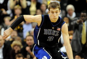 WINSTON-SALEM, NC - JANUARY 28: Greg Paulus #3 of the Duke Blue Devils dribbles the ball upcourt on the Wake Forest Demon Deacons in the second half of the game at Lawrence Joel Coliseum on January 28, 2009 in Winston-Salem, North Carolina. Wake Forest won the game 70-68. (Photo by Steve Dykes/Getty Images)