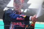 SHANGHAI, CHINA - APRIL 19:  Sebastian Vettel of Germany and Red Bull Racing celebrates on the podium after winning the Chinese Formula One Grand Prix at the Shanghai International Circuit on April 19, 2009 in Shanghai, China.  (Photo by Mark Thompson/Getty Images)