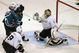SAN JOSE, CA - APRIL 16:  Jonas Hiller #1 of the Anaheim Ducks makes a save against the San Jose Sharks during Game One of the Western Conference Quarterfinals of the 2009 Stanley Cup Playoffs at HP Pavilion at San Jose April 16, 2009 in San Jose, California.  (Photo by Jed Jacobsohn/Getty Images)
