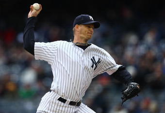 NEW YORK - APRIL 04:  A.J. Burnett #34 of the New York Yankees pitches against the Chicago Cubs during their game on April 4, 2009 at Yankee Stadium in the Bronx borough of New York City.  (Photo by Chris McGrath/Getty Images)