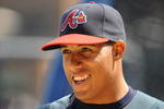ATLANTA - APRIL 12: Infielder Yunel Escobar #19 of the Atlanta Braves watches batting practice before play against the Washington Nationals April 12, 2009 at Turner Field in Atlanta, Georgia.  (Photo by Al Messerschmidt/Getty Images)
