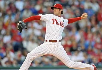 PHILADELPHIA - APRIL 17: Starting pitcher Cole Hamels #35 of the Philadelphia Phillies throws the ball during the game against the San Diego Padres on April 17, 2009 at Citizens Bank Park in Philadelphia, Pennsylvania. (Photo by Drew Hallowell/Getty Images)