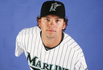 JUPITER, FL - FEBRUARY 22:  Josh Johnson #55 of the Florida Marlins poses during photo day at Roger Dean Stadium on February 22, 2009 in Jupiter, Florida.  (Photo by Doug Benc/Getty Images)