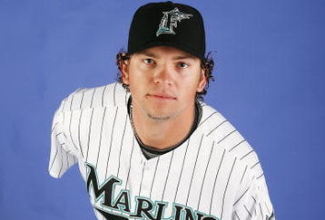 JUPITER, FL - FEBRUARY 22:  Josh Johnson #55 of the Florida Marlins poses during photo day at Roger Dean Stadium on February 22, 2009 in Jupiter, Florida.  (Photo by Doug Benc/Getty Images)