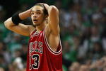 BOSTON - APRIL 18: Joakim Noah #13 of the Chicago Bulls reacts after he is called for a foul against Paul Pierce of the Boston Celtics in Game One of the Eastern Conference Quarterfinals during the 2009 NBA Playoffs at TD Banknorth Garden on April 18, 2009 in Boston, Massachusetts. The Chicago Bulls defeated the Boston Celtics 105-103. NOTE TO USER: User expressly acknowledges and agrees that, by downloading and or using this photograph, User is consenting to the terms and conditions of the Getty Images License Agreement. (Photo by Elsa/Getty Images)