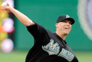 WASHINGTON - APRIL 19:  Matt Lindstrom #22 of the Florida Marlins pitches against the Washington Nationals at Nationals Park on April 19, 2009 in Washington, DC.  (Photo by Greg Fiume/Getty Images)
