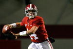 TUSCALOOSA, AL - NOVEMBER 15:  Quarterback John Parker Wilson #14 of the Alabama Crimson Tide in action against the Mississippi State Bulldogs during the game at Bryant-Denny Stadium on November 15, 2008 in Tuscaloosa, Alabama.  (Photo by Kevin C. Cox/Getty Images)