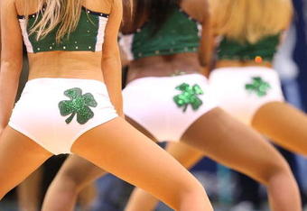 DALLAS - MARCH 17:  The Dallas Mavericks dancers wear shamrocks for St. Patrick's day on March 17, 2009 at American Airlines Center in Dallas, Texas.  NOTE TO USER: User expressly acknowledges and agrees that, by downloading and/or using this Photograph, user is consenting to the terms and conditions of the Getty Images License Agreement.  (Photo by Ronald Martinez/Getty Images)
