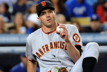 LOS ANGELES, CA - APRIL 16: Barry Zito #75 of the San Francisco Giants fields a foul ground ball against the Los Angeles Dodgers during the second inning at Dodger Stadium on April 16, 2009 in Los Angeles, California. (Photo by Harry How/Getty Images)