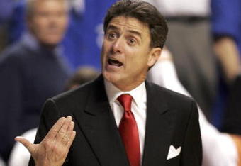 LEXINGTON, KY - DECEMBER 17:  Rick Pitino the Head Coach of the Louisville Cardinals is pictured during the game against the Kentucky Wildcats during the game at Rupp Arena on December 17, 2005 in Lexington, Kentucky. Kentucky upset the 4th ranked Cardinals 73-61.  (Photo by Andy Lyons/Getty Images)