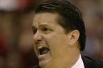 SAN ANTONIO - MARCH 22:  Head coach John Calipari of Memphis Tigers yells as he coaches against the Texas A&M Aggies during the round of 16 of the NCAA Men's Basketball Tournament at the Alamodome March 22, 2007 in San Antonio, Texas. Memphis won 65-64.  (Photo by Ronald Martinez/Getty Images)