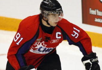 OSHAWA, ON - JANUARY 14:  John Tavares #91 of Team Orr skates in the 2009 Home Hardware CHL/NHL Top Prospects Game against Team Cherry on Wednesday January 14, 2009 at the General Motors Centre in Oshawa, Ontario. Team Orr defeated Team Cherry 6-1. (Photo by Claus Andersen/Getty Images)