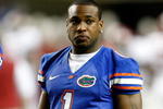 ATLANTA - DECEMBER 06:  Percy Harvin #1 of the Florida Gators watches pregame warmups before the start of the SEC Championship against the Alabama Crimson Tide during the SEC Championship on December 6, 2008 at the Georgia Dome in Atlanta, Georgia.  (Photo by Kevin C. Cox/Getty Images)