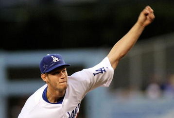 LOS ANGELES, CA - APRIL 15:  Pitcher Clayton  Kershaw #22 the Los Angeles Dodgers thorws against the san Francisco Giants during the first inning of the baseball game at Dodger Stadium on April 15, 2009 in Los Angeles, California. All Major League Baseball players are wearing #42 in honor of Jackie Robinson day.  (Photo by Kevork Djansezian/Getty Images)