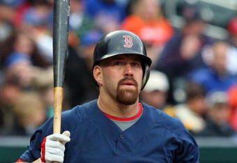NEW YORK - APRIL 04:  Kevin Youkilis #20 of the Boston Red Sox bats against the New York Mets on April 4, 2009 at Citi Field in the Flushing neighborhood of the Queens borough of New York City. The Red Sox defeated the Mets 9-3.  (Photo by Jim McIsaac/Getty Images)