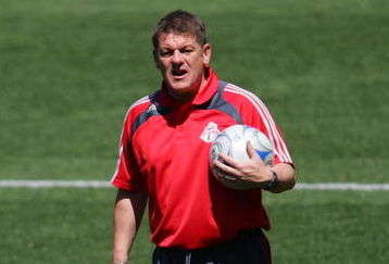 CARSON, CA - APRIL 13:  Head Coach John Carver of Toronto FC looks on during pregame warm-up prior to their MLS game against the Los Angeles Galaxy at the Home Depot Center on April 13, 2008 in Carson, California. Toronto FC defeated the Galaxy 3-2.  (Photo by Victor Decolongon/Getty Images)