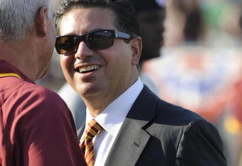 CANTON, OH - AUGUST 3: Owner Daniel Snyder of the Washington Redskins is on the field before play against the Indianapolis Colts in the Pro Football Hall of Fame Game at Fawcett Stadium on August 3, 2008 in Canton, Ohio.   (Photo by Al Messerschmidt/Getty Images) 