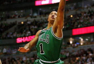 CHICAGO - MARCH 17: Derrick Rose #1 of the Chicago Bulls puts up a shot against the Boston Celtics on March 17, 2009 at the United Center in Chicago, Illinois. The Bulls defeated the Celtics 127-121. NOTE TO USER: User expressly acknowledges and agreees that, by downloading and/or using this Photograph, User is consenting to the terms and conditions of the Getty Images License Agreement. (Photo by Jonathan Daniel/Getty Images)