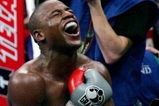 LAS VEGAS - DECEMBER 08:  Floyd Mayweather Jr. celebrates his 10th round knockout of Ricky Hatton after their WBC world welterweight championship fight at the MGM Grand Garden Arena on December 8, 2007 in Las Vegas, Nevada.  (Photo by Ethan Miller/Getty Images)