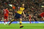 LIVERPOOL, UNITED KINGDOM - APRIL 21:  Andrey Arshavin of Arsenal  celebrates scoring his team's third goal and his hat trick during the Barclays Premier League match between Liverpool and Arsenal at Anfield on April 21, 2009 in Liverpool, England.  (Photo by Alex Livesey/Getty Images)