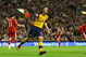 LIVERPOOL, UNITED KINGDOM - APRIL 21: Andrey Arshavin of Arsenal celebrates scoring his team's third goal and his hat trick during the Barclays Premier League match between Liverpool and Arsenal at Anfield on April 21, 2009 in Liverpool, England. (Photo by Alex Livesey/Getty Images)