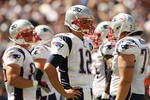FOXBORO, MA - SEPTEMBER 7:  Tom Brady #12 of the New England Patriots looks on during a stop in play in the first half against the Kansas City Chiefs at Gillette Stadium September 7, 2008 in Foxboro, Massachusetts.  (Photo by Elsa/Getty Images)