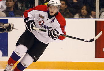 OSHAWA, ON - JANUARY 14:  Matt Duchene #9 of Team Cherry skates in the 2009 Home Hardware CHL/NHL Top Prospects Game against Team Orr on Wednesday January 14, 2009 at the General Motors Centre in Oshawa, Ontario. Team Orr defeated Team Cherry 6-1. (Photo by Claus Andersen/Getty Images)