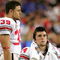 GLENDALE, AZ - JANUARY 08:  Michael Dougherty #39 and Grant Schwartz #24 of the Ohio State Buckeyes react during the finals seconds of the game before losing 41-14 to the Florida Gators during the 2007 Tostitos BCS National Championship Game at the University of Phoenix Stadium on January 8, 2007 in Glendale, Arizona.  The Gators defeated the Buckeyes 41-14.    (Photo by Doug Pensinger/Getty Images)