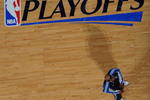 SAN ANTONIO - APRIL 20:  The NBA Playoffs logo in Game Two of the Western Conference Quarterfinals during the 2009 NBA Playoffs at AT&T Center on April 20, 2009 in San Antonio, Texas. NOTE TO USER: User expressly acknowledges and agrees that, by downloading and or using this photograph, User is consenting to the terms and conditions of the Getty Images License Agreement.  (Photo by Ronald Martinez/Getty Images)