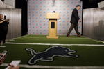DETROIT - NOVEMBER 28: President and CEO,  Matt Millen of the Detroit Lions walks away from the podium after speaking to the media during a press conference at the team's practice facility on November 28, 2005 in Allen Park, Michigan. Head Coach, Steve Mariucci was let go and replaced on an interim basis by defensive coordinator, Dick Jauron. (Photo by Tom Pidgeon/Getty Images)