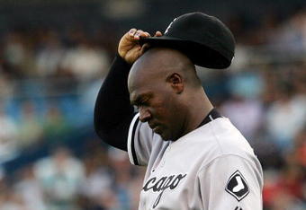 NEW YORK - JULY 31:  Jose Contreras #52 of the Chicago White Sox stands on the mound against the New York Yankees on July 31, 2007 at Yankee Stadium in the Bronx borough of New York City.  (Photo by Jim McIsaac/Getty Images)