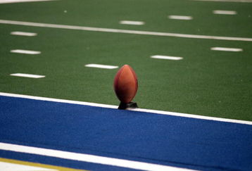 1 May 2000:  A shot of a football on the tee during the Arena Football game between the Oklahoma Wranglers and the Los Angeles Avengers at the Staples Center in Los Angeles, California.  The Wranglers defeated the Avengers 59-33.Mandatory Credit: Kellie Landis  /Allsport