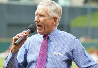 HOUSTON - APRIL 3:  Chairman and CEO Drayton McLane of the Houston Astros speaks to the crowd before the Opening Day game against the Florida Marlins at Minute Maid Park on April 3, 2006 in Houston, Texas. The Astros won 1-0.  (Photo by Bill Baptist/Getty Images)