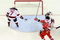 RALEIGH, NC - APRIL 21:  Jussi Jokinen #36 of the Carolina Hurricanes celebrates after scoring the game-winning goal against Martin Brodeur #30 of the New Jersey Devils during Game Four of the Eastern Conference Quarterfinals of the 2009 Stanley Cup Playoffs on April 21, 2009 at the RBC Center in Raleigh, North Carolina.  (Photo by Grant Halverson/Getty Images)