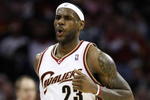 CLEVELAND - APRIL 21:  LeBron James #23 of the Cleveland Cavaliers reacts after a first quarter play while playing the Detroit Pistons in Game Two of the Eastern Conference Quarterfinals during the 2009 NBA Playoffs at Quicken Loans Arena on April 21, 2009 in Cleveland, Ohio.  NOTE TO USER: User expressly acknowledges and agrees that, by downloading and or using this photograph, User is consenting to the terms and conditions of the Getty Images License Agreement.  (Photo by Gregory Shamus/Getty Images)