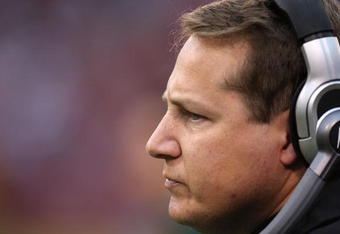 SAN FRANCISCO - DECEMBER 07: Head coach Eric Mangini of the New York Jets  looks on against the San Francisco 49ers during an NFL game on December 7, 2008 at Candlestick Park in San Francisco, California.  (Photo by Jed Jacobsohn/Getty Images)