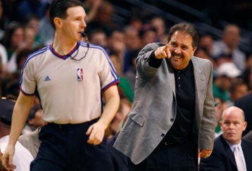 BOSTON, MA - MARCH 8: Coach Stan Van Gundy of the Orlando Magic has words with an official during a game against the Boston Celtics at the TD Banknorth Garden on March 8, 2009 in Boston, Massachusetts. The Celtics lost 86-79. NOTE TO USER: User expressly acknowledges and agrees that, by downloading and/or using this Photograph, user is consenting to the terms and conditions of the Getty Images License Agreement. (Photo by Jim Rogash/Getty Images)