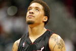 ATLANTA - APRIL 19: Michael Beasley #30 of the Miami Heat reacts after losing to the Atlanta Hawks during Game One of the First Round of the Eastern Conference Playoffs at Philips Arena on April 19, 2009 in Atlanta, Georgia. The Hawks defeated the Heat 90-64. NOTE TO USER: User expressly acknowledges and agrees that, by downloading and/or using this Photograph, user is consenting to the terms and conditions of the Getty Images License Agreement. (Photo by Doug Benc/Getty Images)