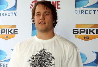ST. PETERSBURG, FL - JANUARY 31:  :  1: NFL prospect Matthew Stafford attends DIRECTV's 3rd Annual Celebrity Beach Bowl at Progress Energy Park, Home of Al Lang Field on January 31, 2009 in St. Petersburg, Florida.  (Photo by Logan Fazio/Getty Images for DirectTV)