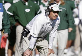 EAST LANSING, MI - OCTOBER 29:  Head coach John L. Smith of the Michigan State Spartans looks on against the Indiana Hoosiers at Spartan Stadium on October 29, 2005 in East Lansing, Michigan. The Spartans defeated the Hoosiers 46-15.  (Photo by Tom Pidgeon/Getty Images)
