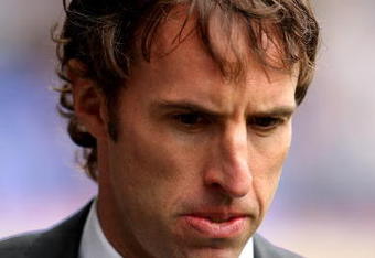 BOLTON, UNITED KINGDOM - APRIL 04:  Middlesbrough manager Gareth Southgate looks on during the Barclays Premier League match between Bolton Wanderers and Middlesbrough at The Reebok Stadium on April 4, 2009 in Bolton, England.  (Photo by Richard Heathcote/Getty Images)