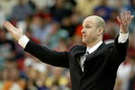 ATLANTA - MARCH 10:  Head coach Andy Kennedy of the Mississippi Rebels reacts to a call made by a referee against the Florida Gators during their semifinal game in the Southeastern Conference Men's Basketball Tournament at the Georgia Dome on March 10, 2007 in Atlanta, Georgia.  (Photo by Streeter Lecka/Getty Images)