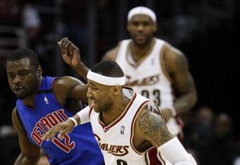 CLEVELAND - APRIL 21: Mo Wiliams #2 of the Cleveland Cavaliers drives past the defense of Will Bynum #12 of the Detroit Pistons in Game Two of the Eastern Conference Quarterfinals during the 2009 NBA Playoffs at Quicken Loans Arena on April 21, 2009 in Cleveland, Ohio. Cleveland won the game 94-82, taking a 2-0 series lead. NOTE TO USER: User expressly acknowledges and agrees that, by downloading and or using this photograph, User is consenting to the terms and conditions of the Getty Images License Agreement.  (Photo by Gregory Shamus/Getty Images)