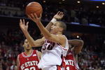 CHARLOTTE, NC - DECEMBER 6:  Stephen Curry #30 of the Davidson Wildcats goes up with the ball during the game against the North Carolina State Wolfpack at Time Warner Cable Arena on December 6, 2008 in Charlotte, North Carolina. (Photo by Streeter Lecka/Getty Images)